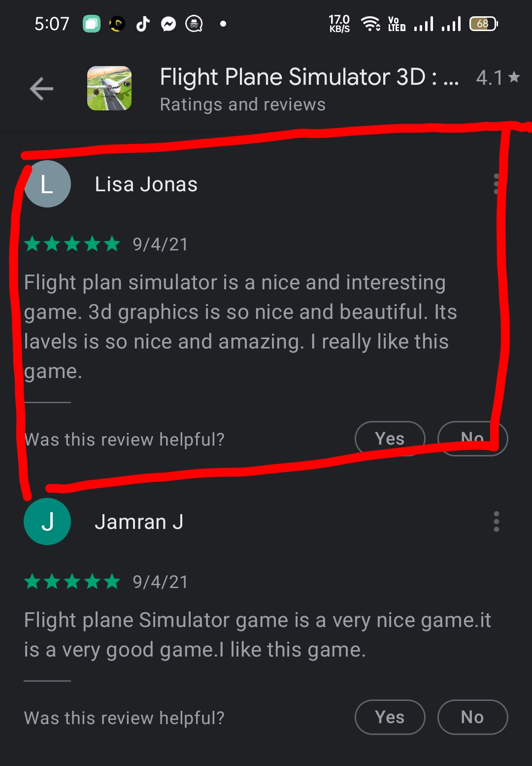 User review